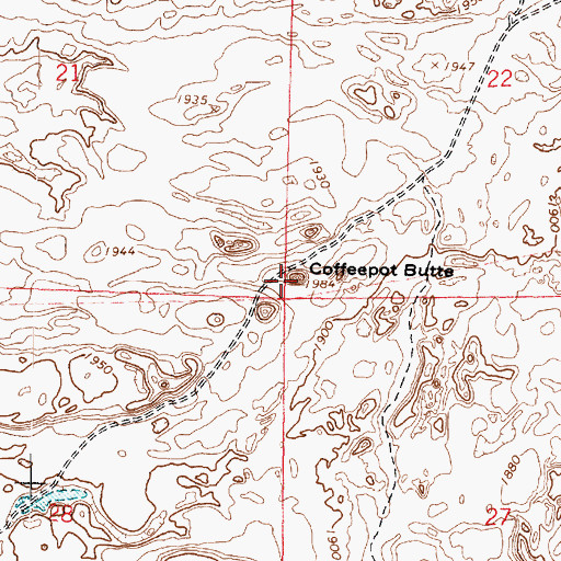 Topographic Map of Coffeepot Butte, WA