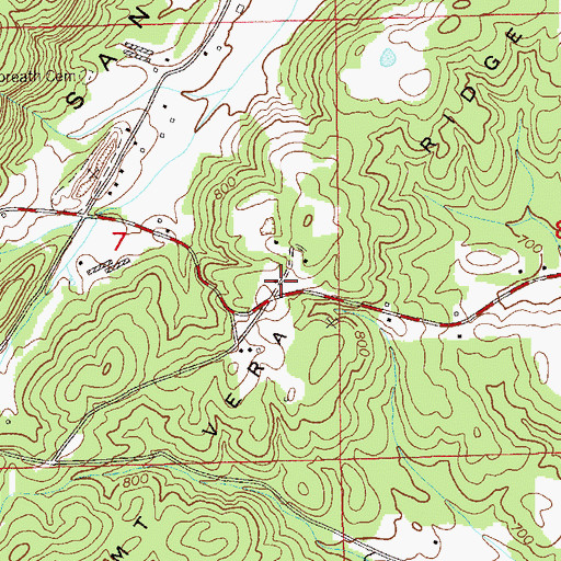 Topographic Map of Mount Vera Ridge, AL