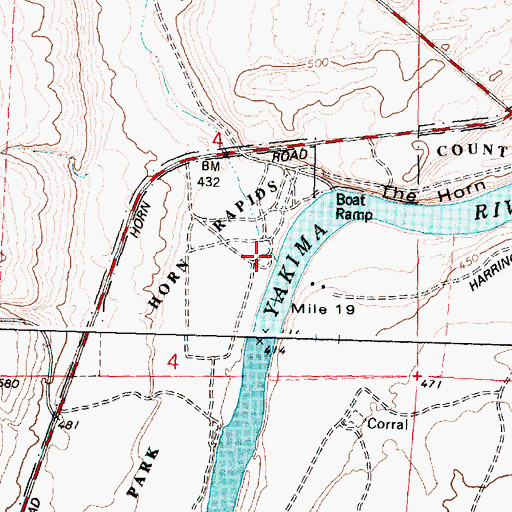 Topographic Map of Cold Creek, WA