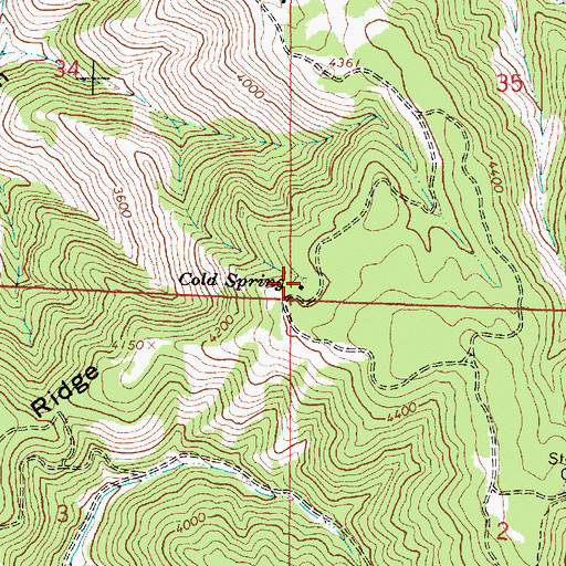 Topographic Map of Cold Spring, WA