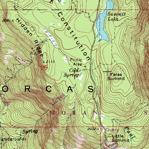 Topographic Map of Cold Spring, WA