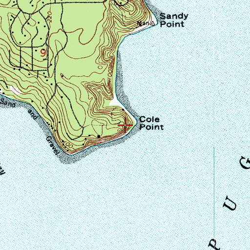 Topographic Map of Cole Point, WA