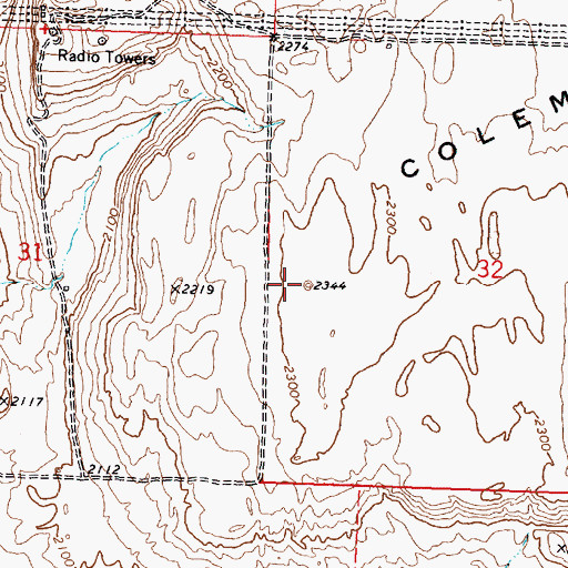 Topographic Map of Coleman Hill, WA