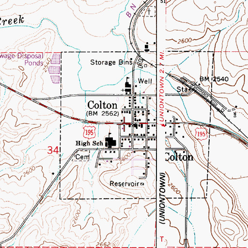 Topographic Map of Colton, WA