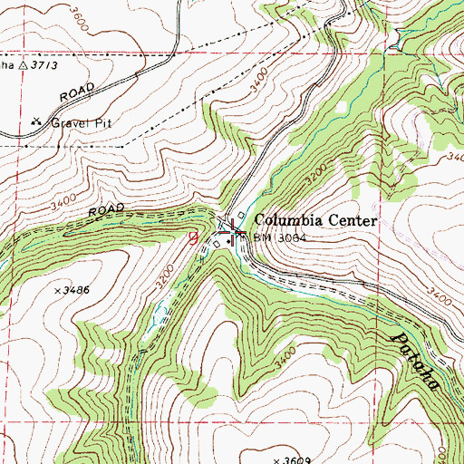 Topographic Map of Columbia Center, WA