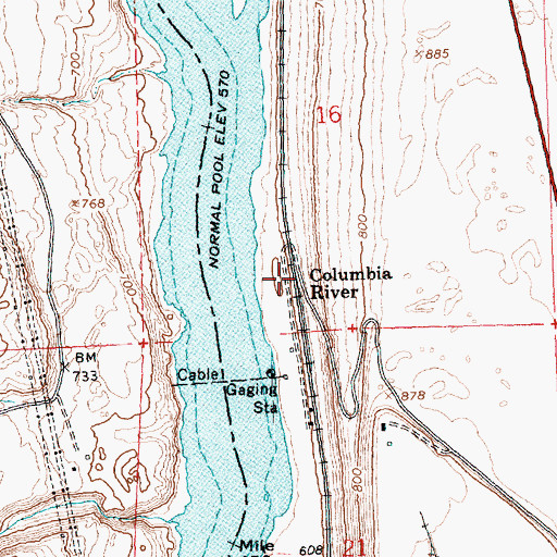 Topographic Map of Columbia River, WA