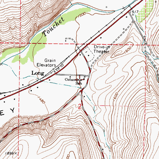 Topographic Map of Columbia School, WA