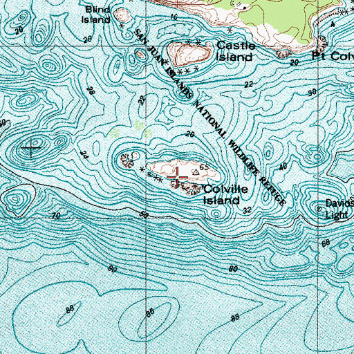Topographic Map of Colville Island, WA
