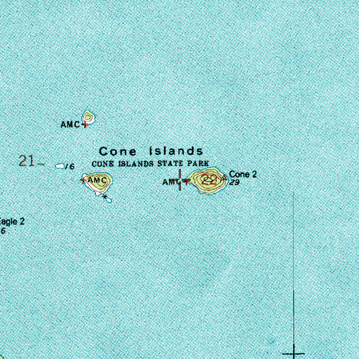 Topographic Map of Cone Islands, WA