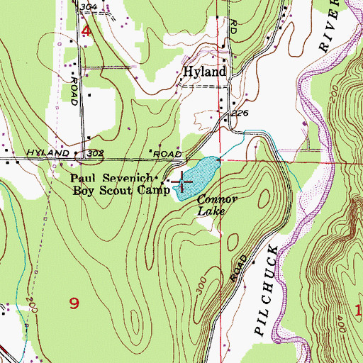 Topographic Map of Connor Lake, WA