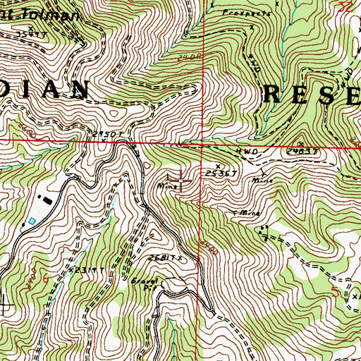 Topographic Map of Consolidated Mines, WA