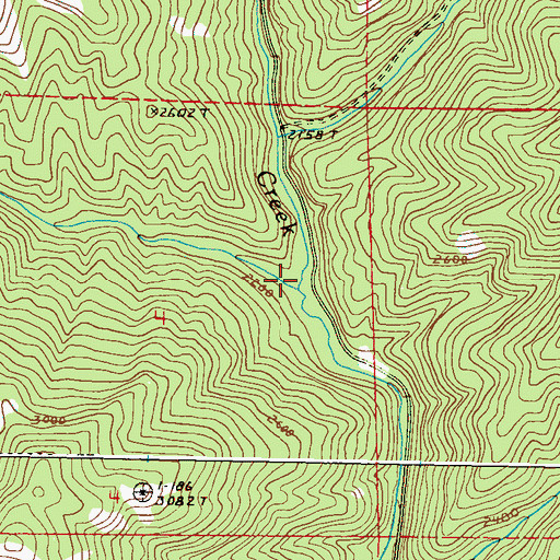 Topographic Map of Cook Creek, WA