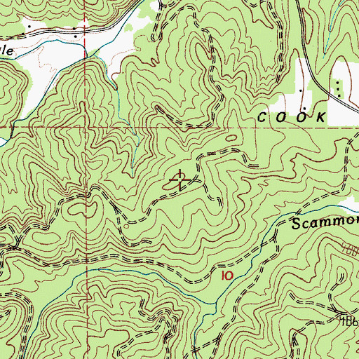 Topographic Map of Cook Hill, WA