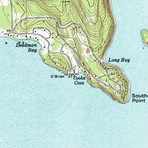Topographic Map of Cooks Cove, WA