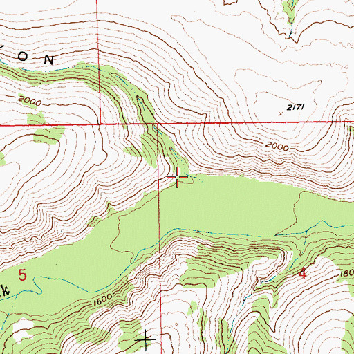 Topographic Map of Coon Canyon, WA