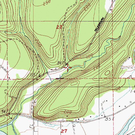 Topographic Map of Coon Creek, WA