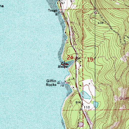 Topographic Map of Coon Hollow, WA