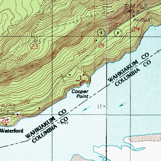 Topographic Map of Cooper Point, WA