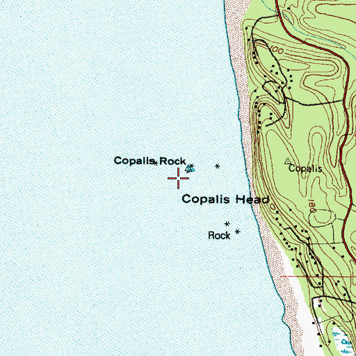 Topographic Map of Copalis Rock, WA