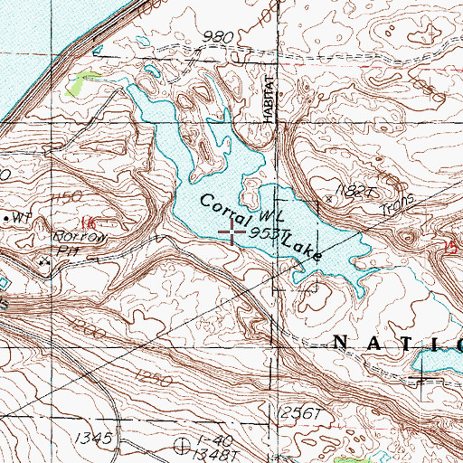 Topographic Map of Corral Lake, WA