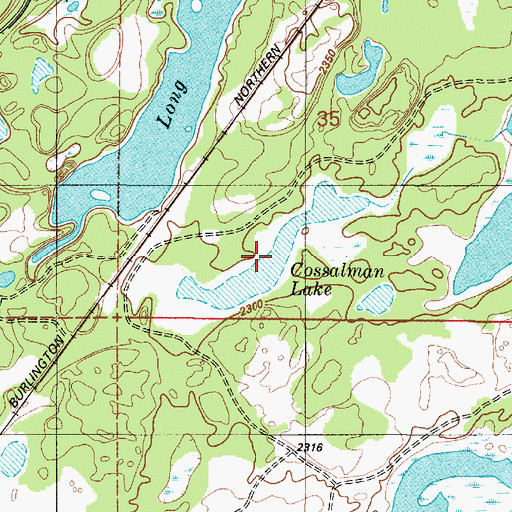 Topographic Map of Cossalman Lake, WA