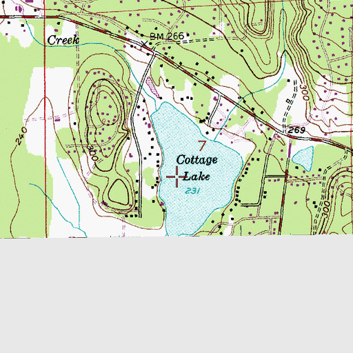 Topographic Map of Cottage Lake, WA