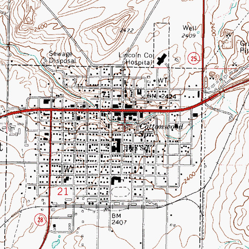 Topographic Map of Cotton Spring, WA
