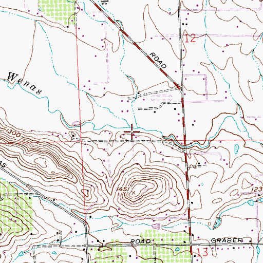 Topographic Map of Cottonwood Creek, WA