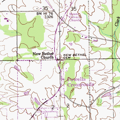 Topographic Map of New Bethel Cemetery, AL
