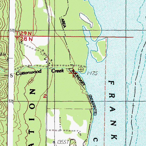 Topographic Map of Cottonwood Creek, WA