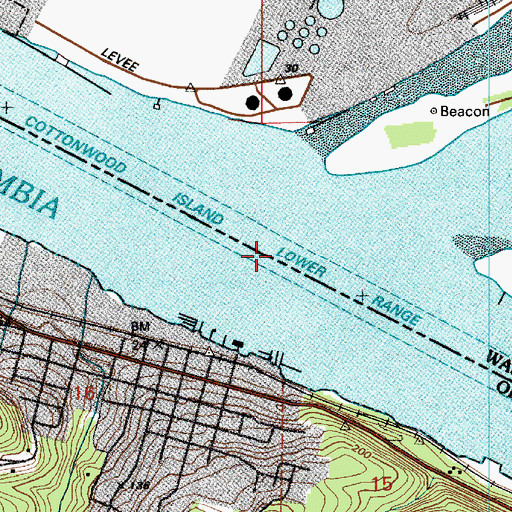 Topographic Map of Cottonwood Island Lower Range, WA