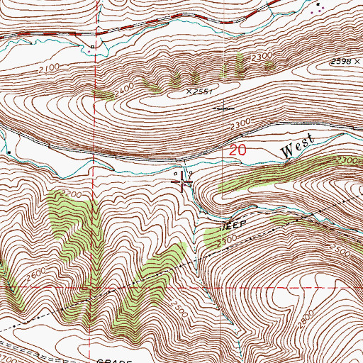 Topographic Map of Cougar Canyon, WA
