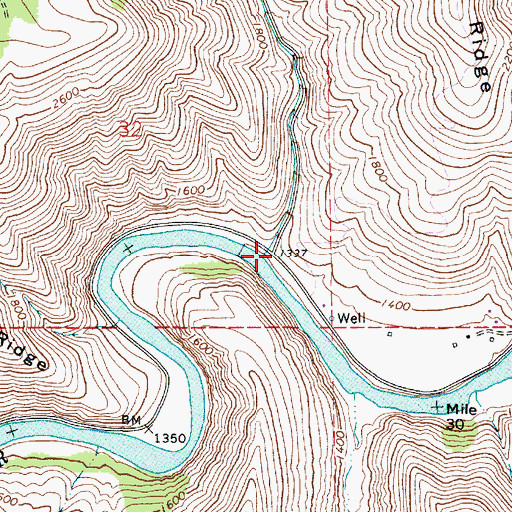 Topographic Map of Cougar Creek, WA