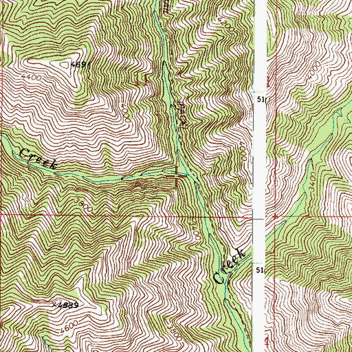 Topographic Map of Cougar Creek, WA