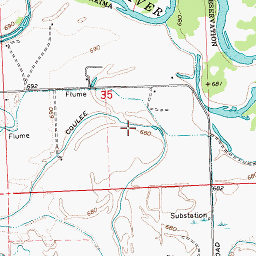 Topographic Map of Coulee Drain, WA