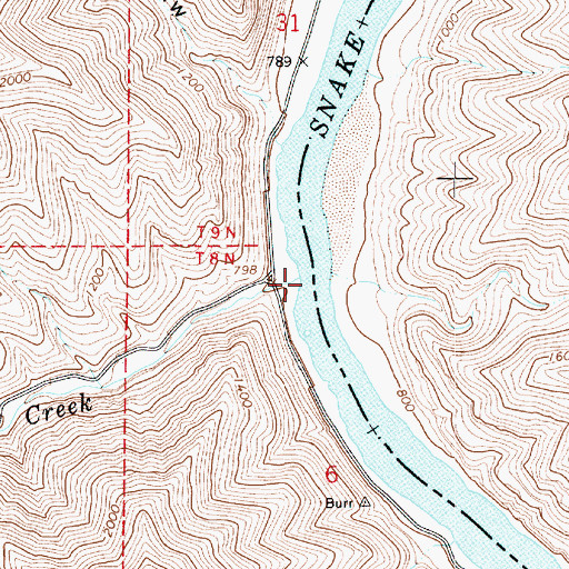 Topographic Map of Couse Creek, WA