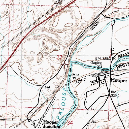 Topographic Map of Cow Creek, WA