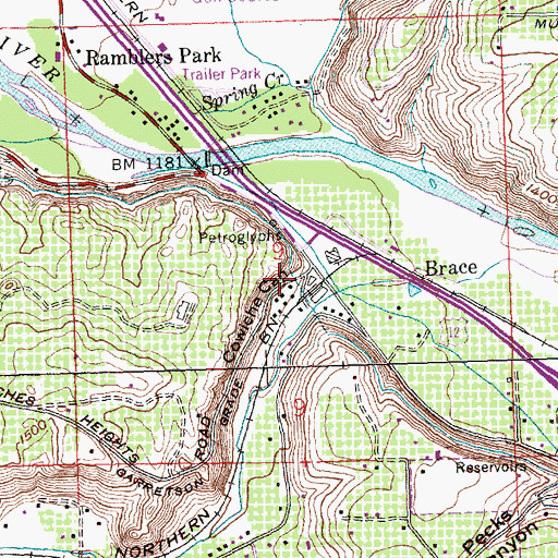 Topographic Map of Cowiche Canyon, WA