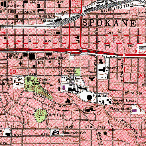 Topographic Map of Cowley Park, WA