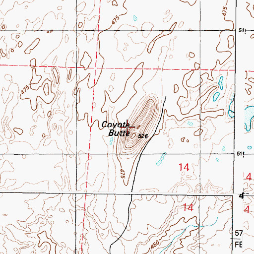 Topographic Map of Coyote Butte, WA
