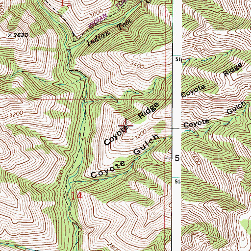 Topographic Map of Coyote Ridge, WA