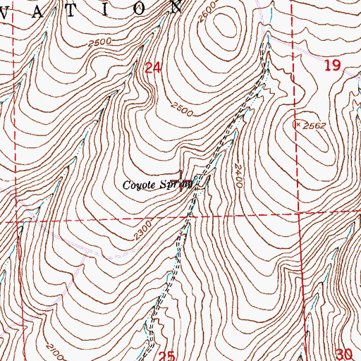 Topographic Map of Coyote Spring, WA