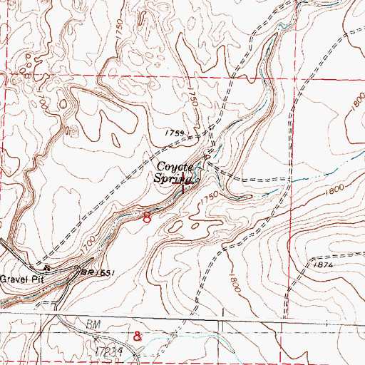 Topographic Map of Coyote Spring, WA