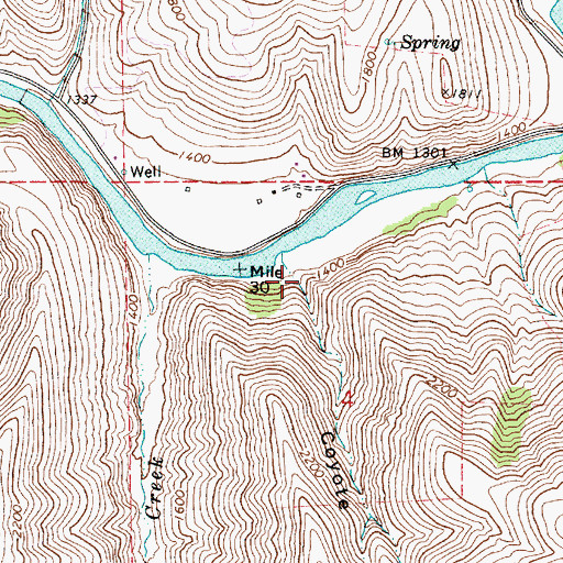 Topographic Map of Coyote Canyon, WA