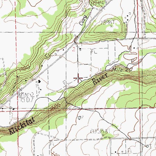 Topographic Map of Cozy Nook Creek, WA