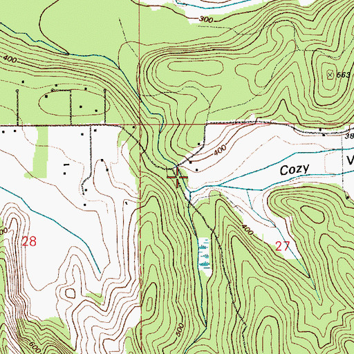 Topographic Map of Cozy Valley, WA
