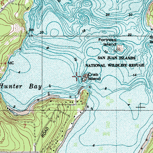 Topographic Map of Crab Island, WA