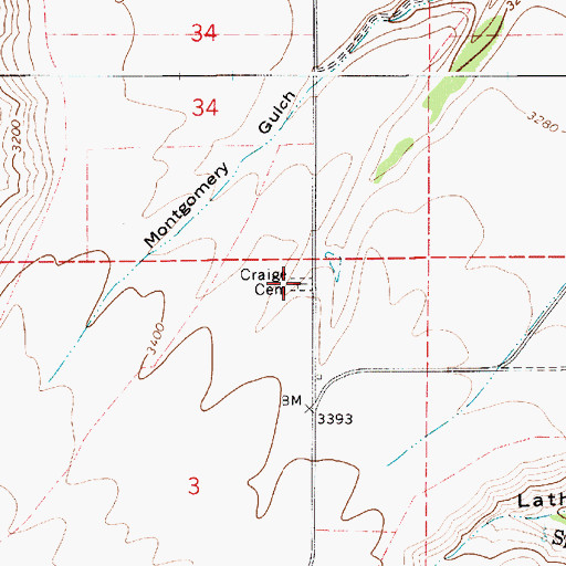 Topographic Map of Craige Cemetery, WA