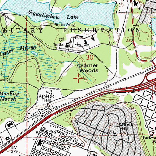 Topographic Map of Cramer Woods, WA