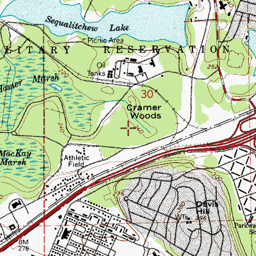 Topographic Map of Cramer Woods, WA
